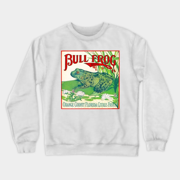 Bull Frog Brand Crate Label Crewneck Sweatshirt by WAITE-SMITH VINTAGE ART